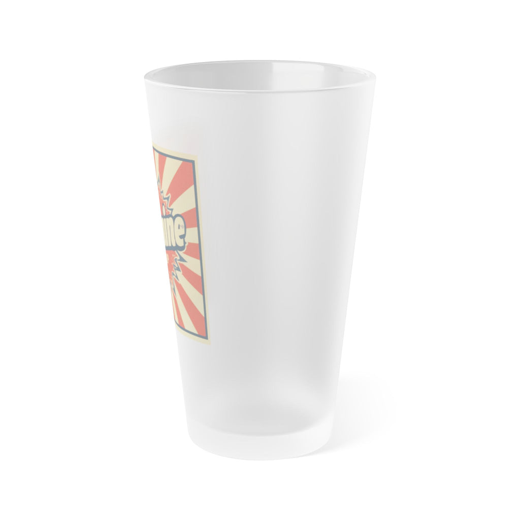 Frosted Pint Glass with Vintage 'Vitamine' Design | Perfect for Parties, Gifting, Home Bars, and Celebrations | 16oz