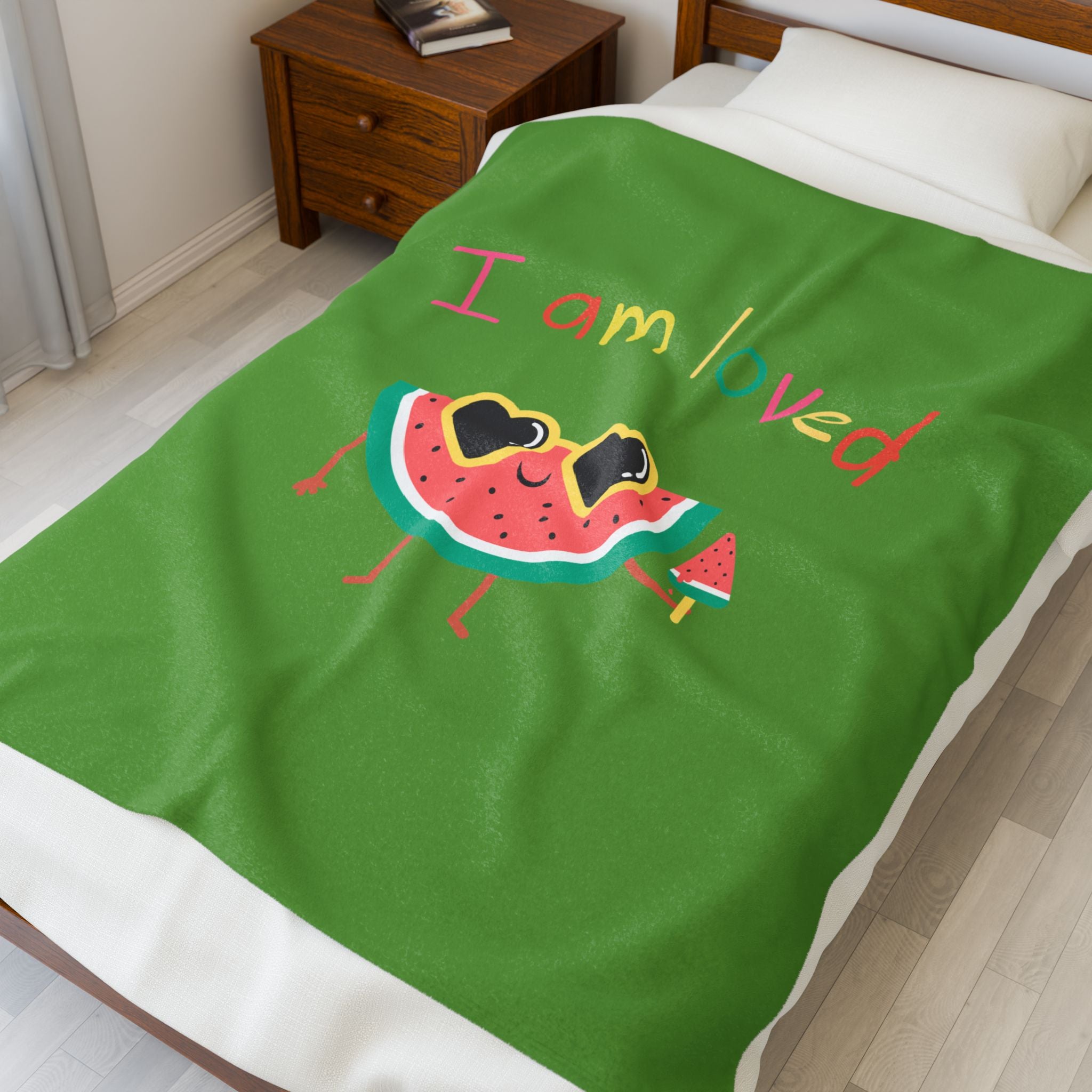Cute Watermelon Plush Blanket - Cozy Throw, Soft Blanket for Kids, Bedroom Decor, Gift for Kids, Summer Vibes