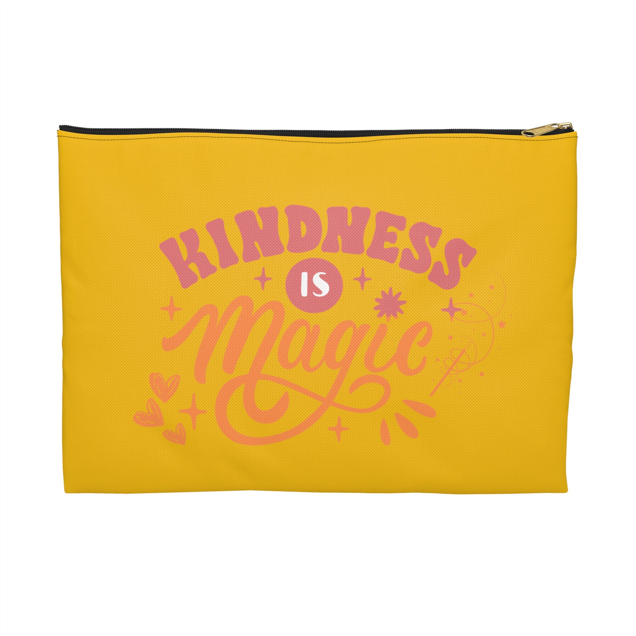 Kindness is Magic Accessory Pouch - Cute Cosmetic Bag, Gift for Friends, Makeup Organizer, Inspirational Storage, Travel Essentials