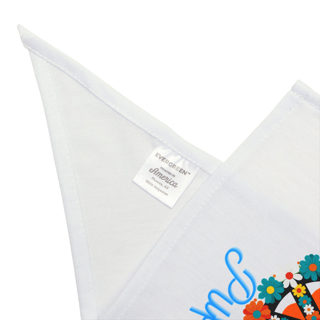 Peaceful Paws Pet Bandana - Stylish Dog Accessory for Peace Lovers, Dog Outfit for Celebrations, Floral Print for Pets, Gift for Dog Owners