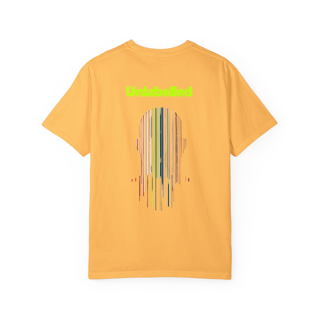 Citrus t-shirt with colorful design and text on the back against a white background