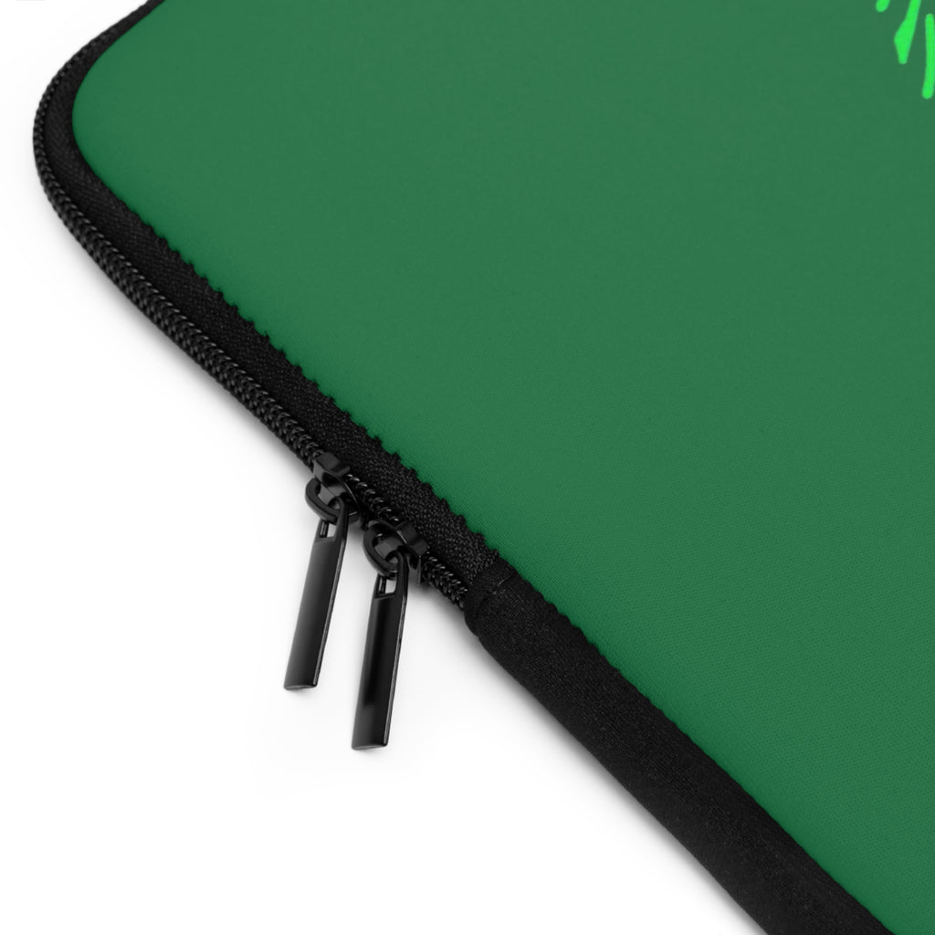 Human First Laptop Sleeve - Stylish Tech Case, Eco-Friendly Accessory, Gift for Students, Minimalist Computer Sleeve, Green Thumb Design