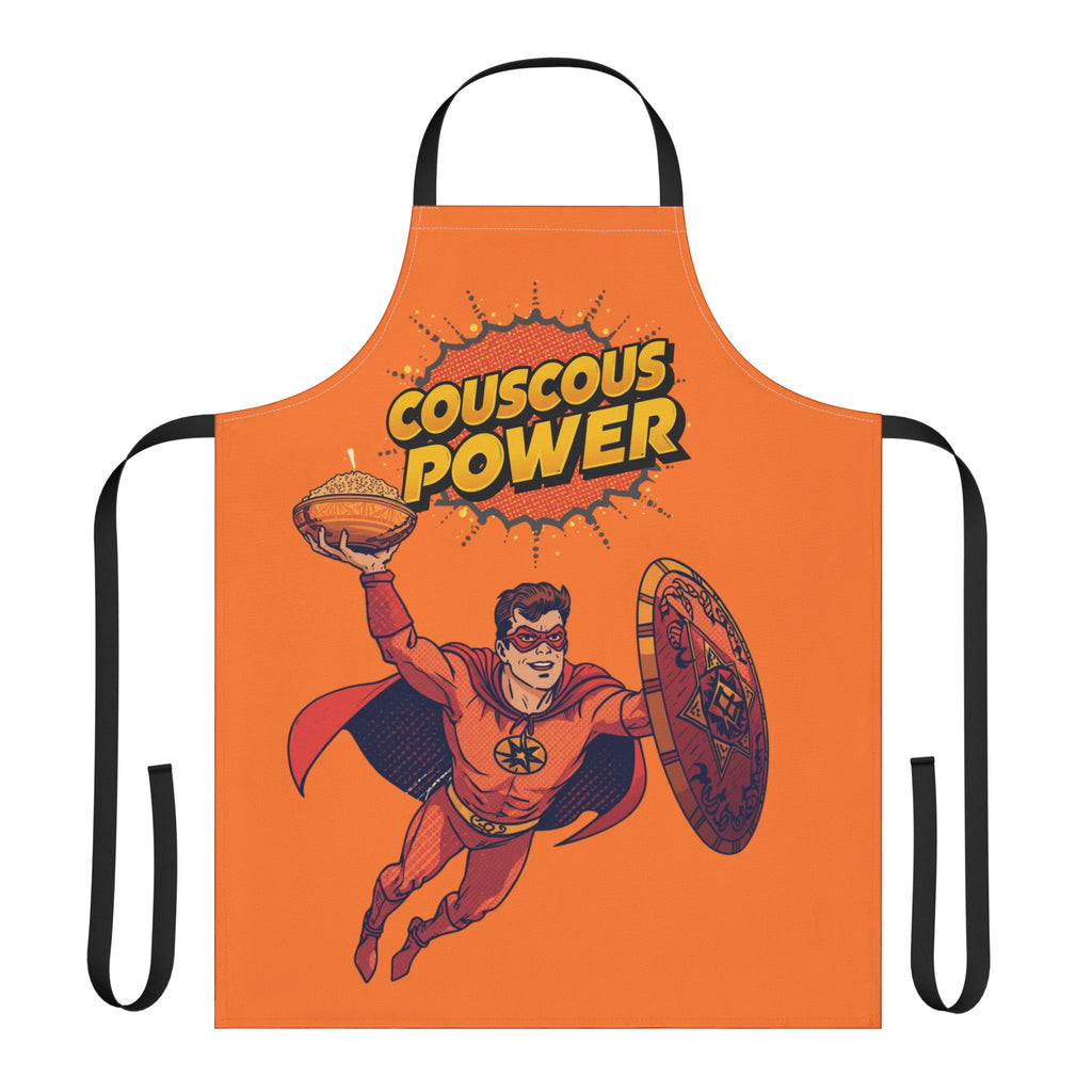 Couscous Power Comic Superhero Apron — Funny Retro Chef Gift