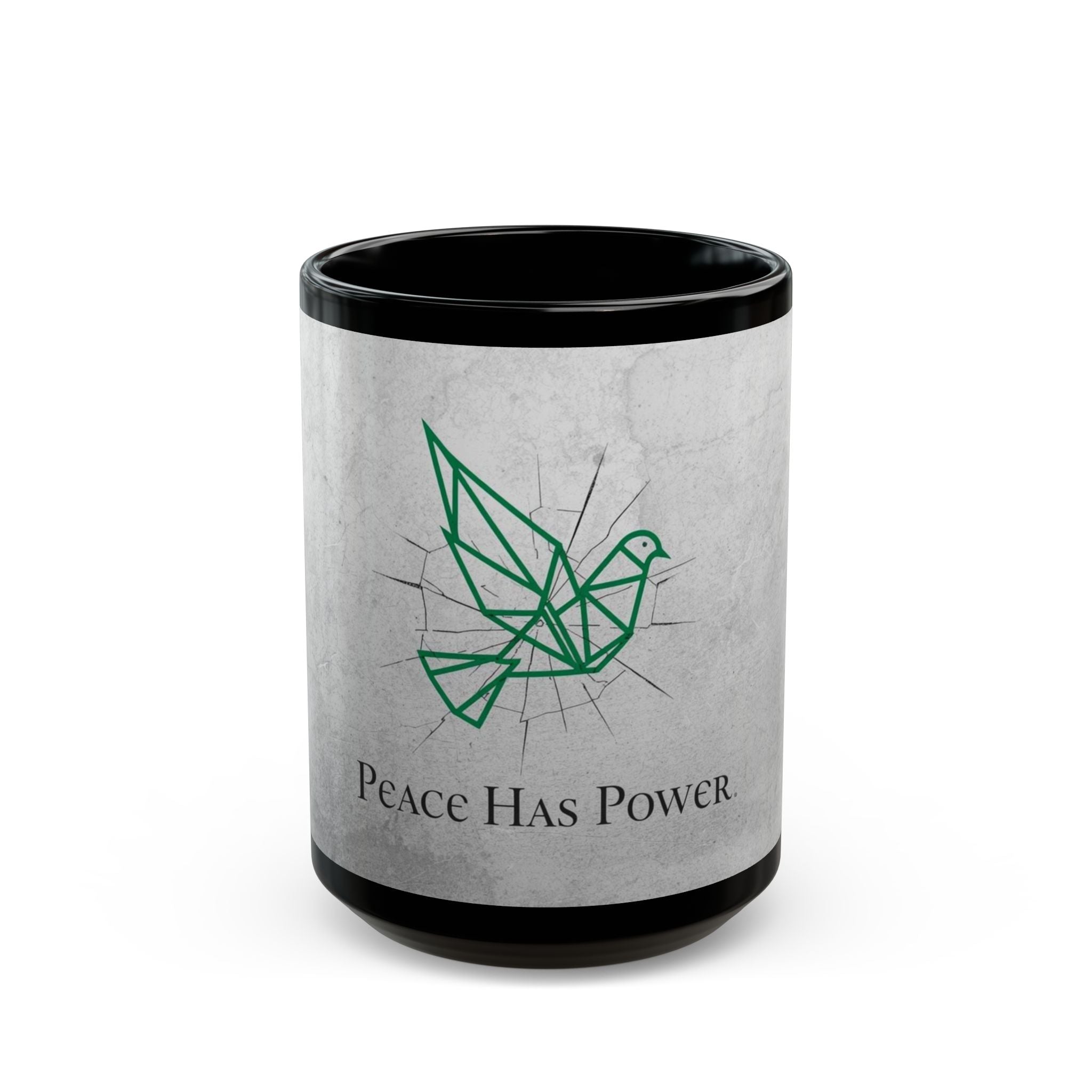 Mug - Peace Has Power Black Mug (11oz, 15oz)