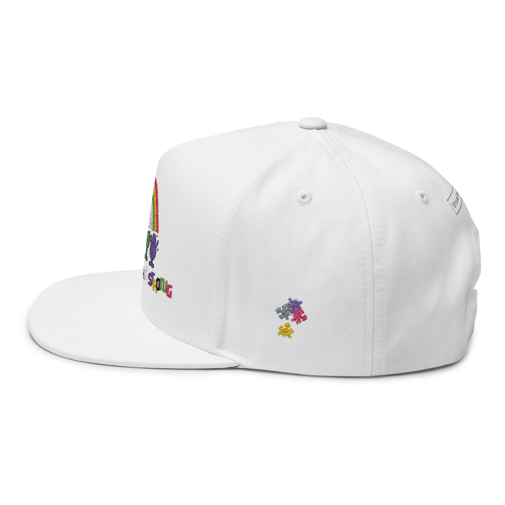 Unity Themed Flat Bill Cap - Rainbow Embroidery, Casual Hat, LGBTQ+ Pride Accessory, Gift for Friends, Statement Cap