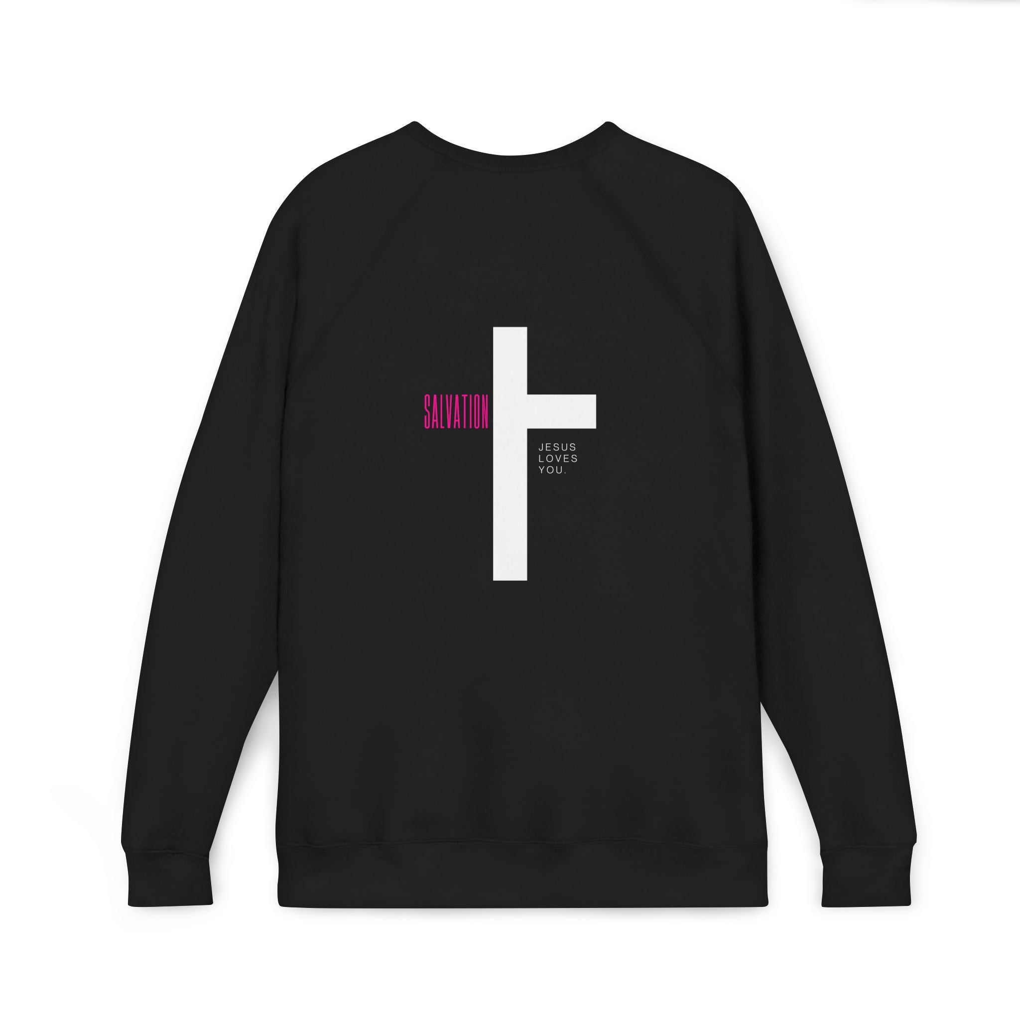 Christian Sweatshirt — "To Jesus, Heaven Only" Cross Raglan Crewneck