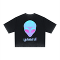 Black t-shirt with alien graphic and Arabic text on a white background
قميص أسود عليه وجه فضائي بألوان نيون زرقاء وبنفسجية مع عبارة أنا فضائي، مجموعة ShowYourIdentity، تصميم عن الاختلاف والهوية الفريدة.
"اختلافك هو قوتك."

"ShowYourIdentity، كن فضائيًا بفخرك."

"من كوكبك الخاص، أطلق نورك."

"أنا فضائي... لأنني لا أشبه أحدًا."