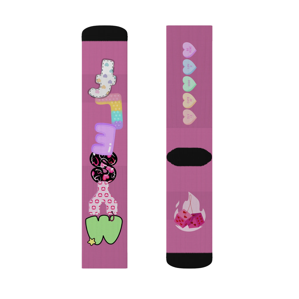 Colorful Love-Themed Sublimation Socks