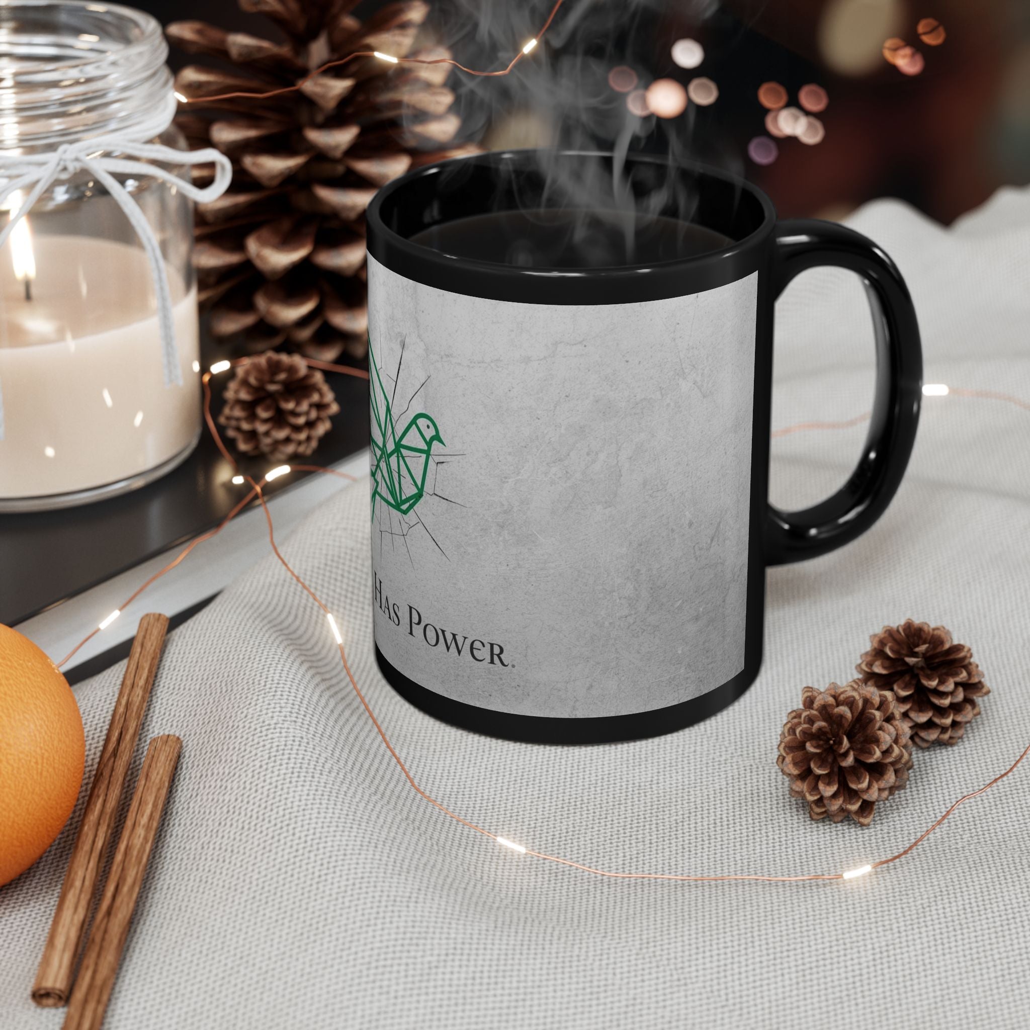 Mug - Peace Has Power Black Mug (11oz, 15oz)