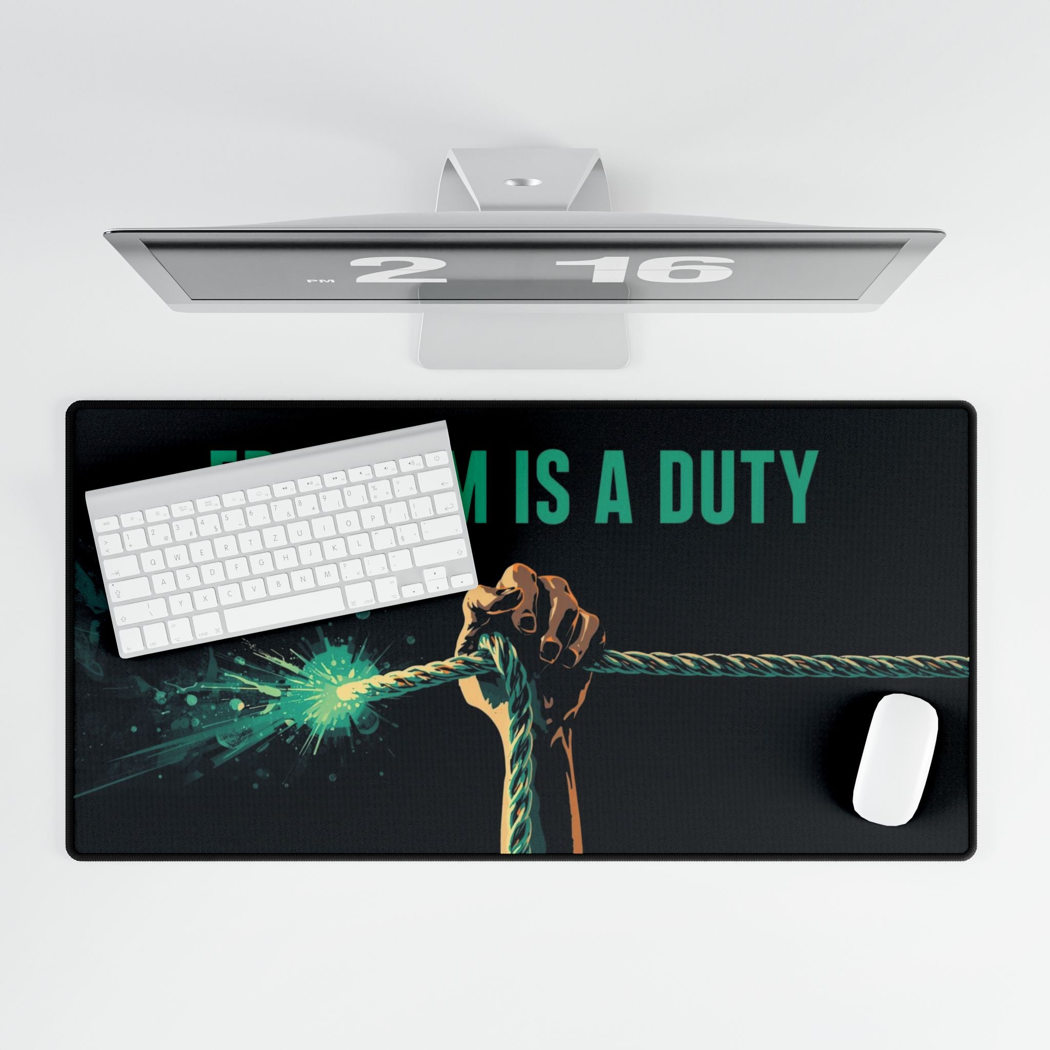 Freedom Is a Duty Desk Mat, Inspirational Desk Mat, Home Office Decor, Workspace Accessories, Motivational Desk Pad, Gift for Activists