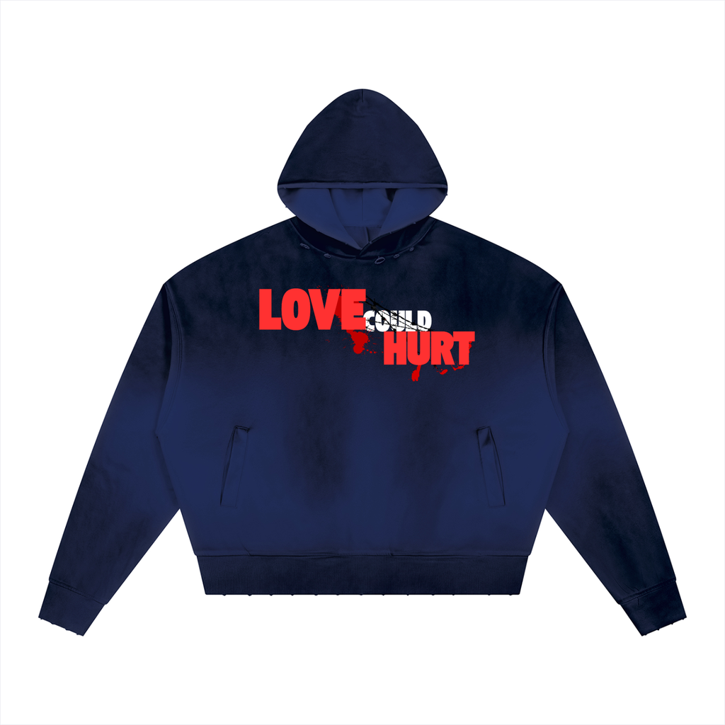 Unisex Sunfade Distressed Boxy Hoodie