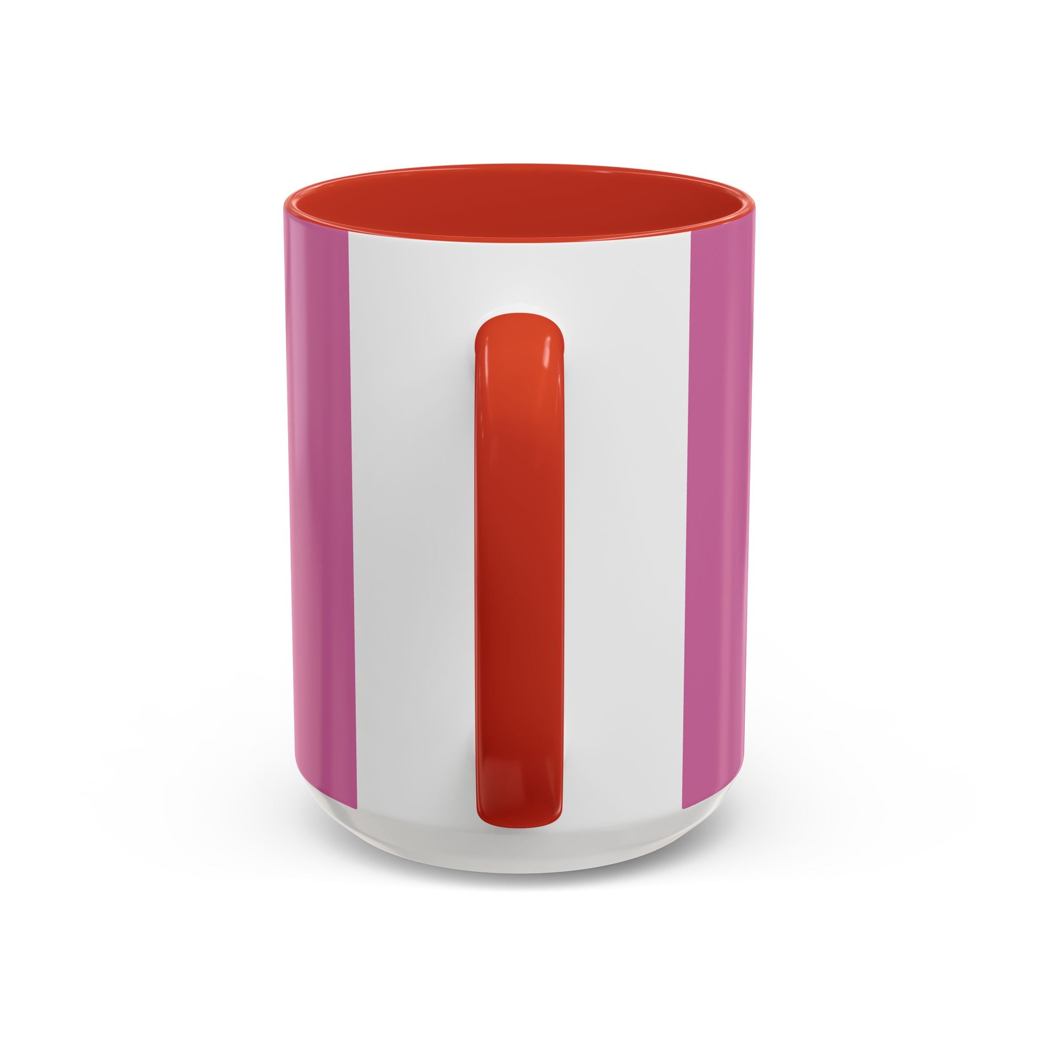 Clear tumbler with red and pink stripes on a white background