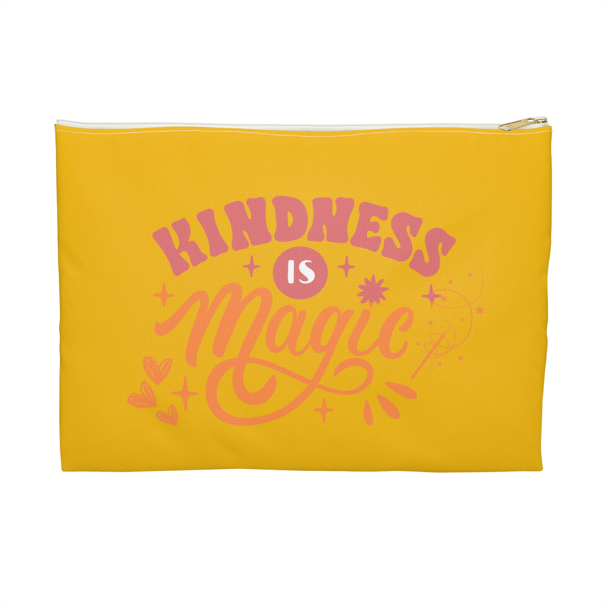 Kindness is Magic Accessory Pouch - Cute Cosmetic Bag, Gift for Friends, Makeup Organizer, Inspirational Storage, Travel Essentials