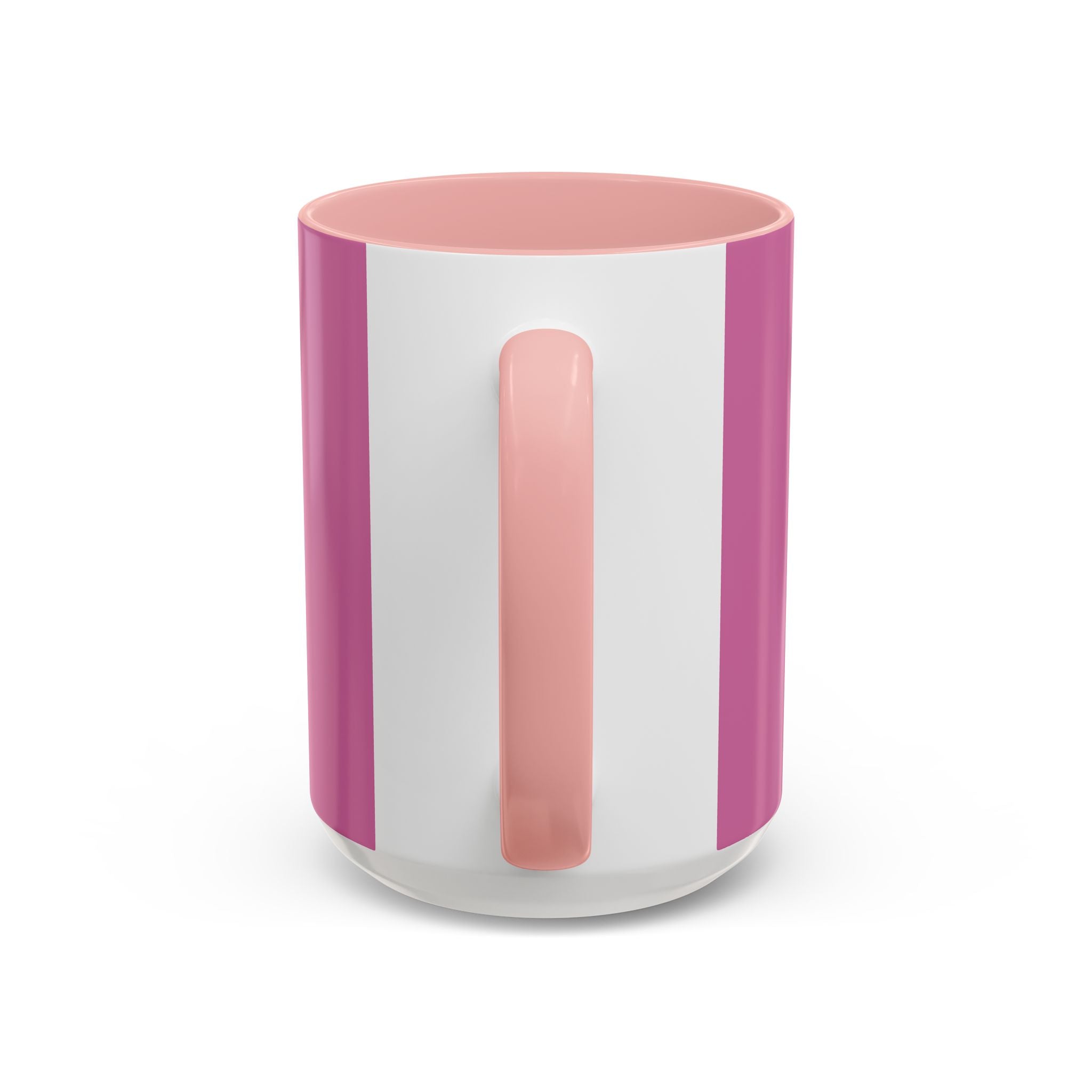 Tumbler with pink and white design on a white background