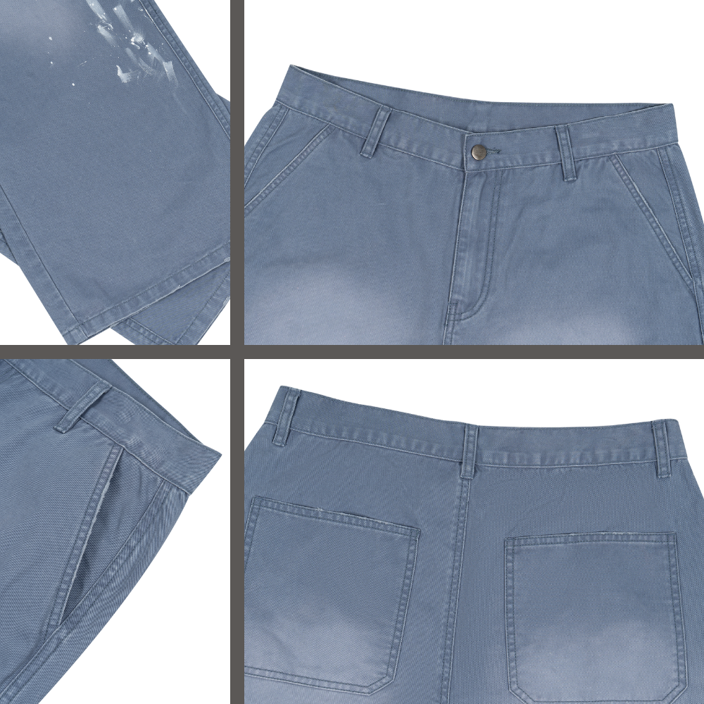 Men's Vintage Wash Splatter Denim Jeans