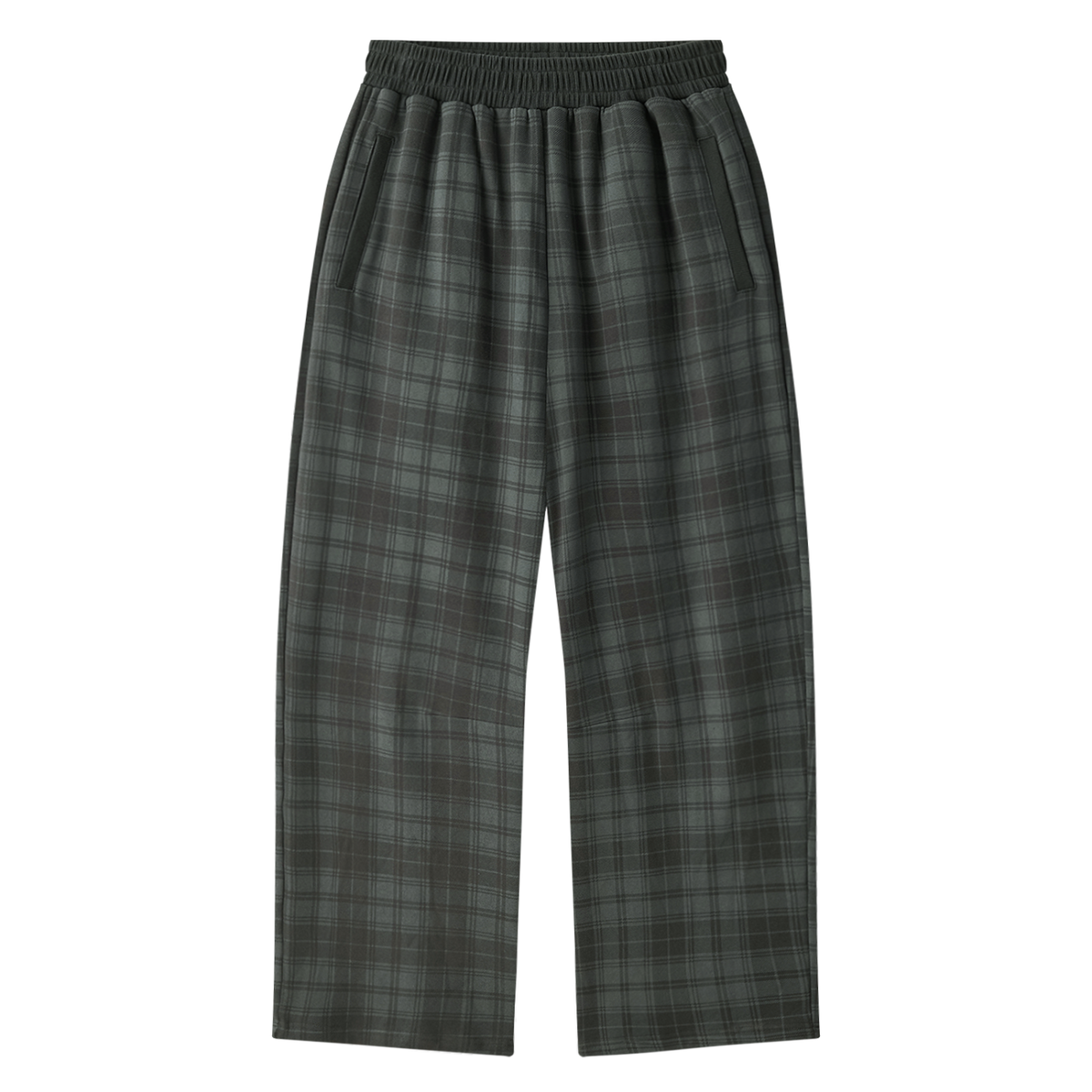 Unisex Plaid Straight Leg Pants