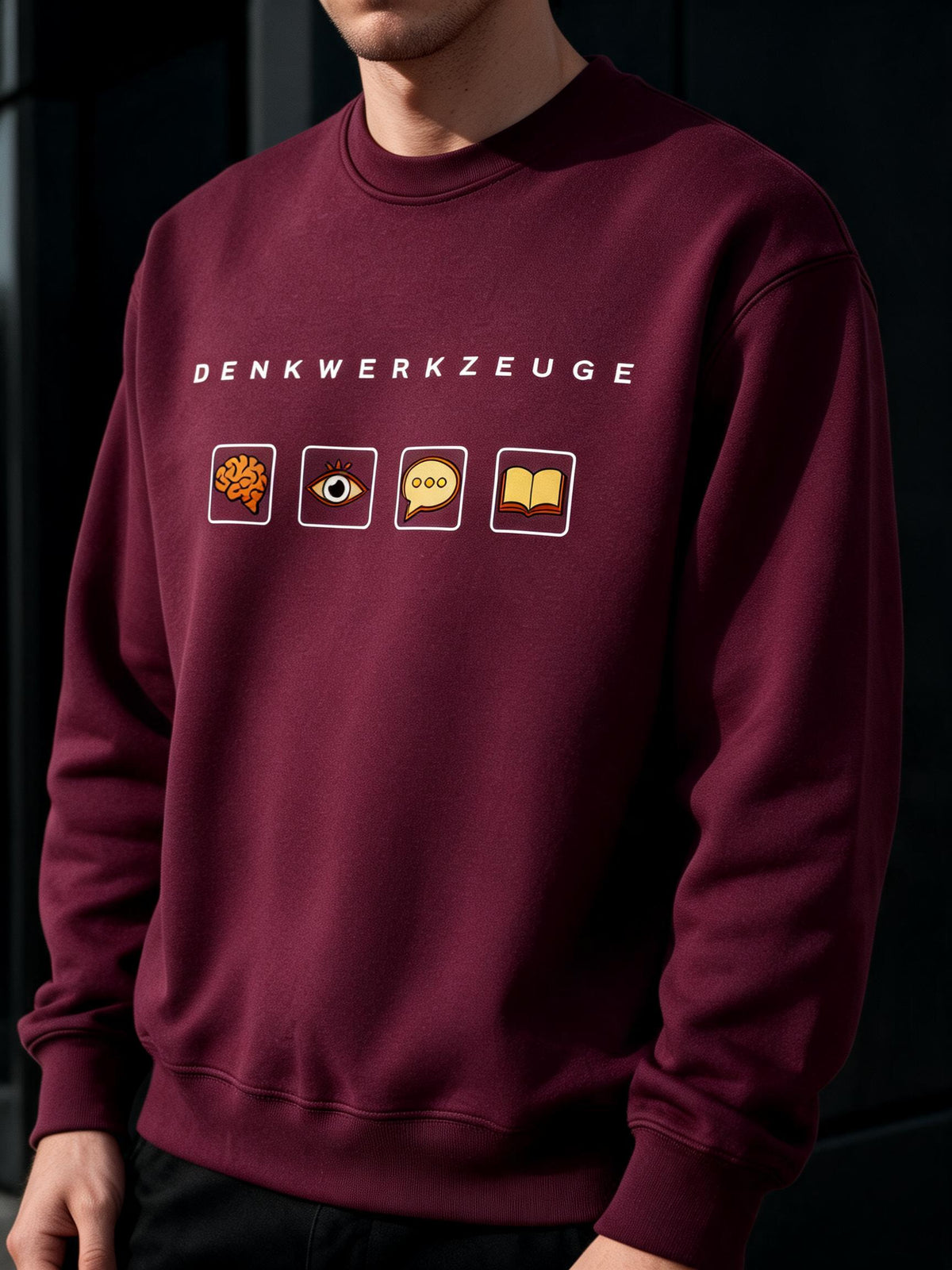 Essential-Sweatshirt mit Rundhalsausschnitt aus schwerem Material