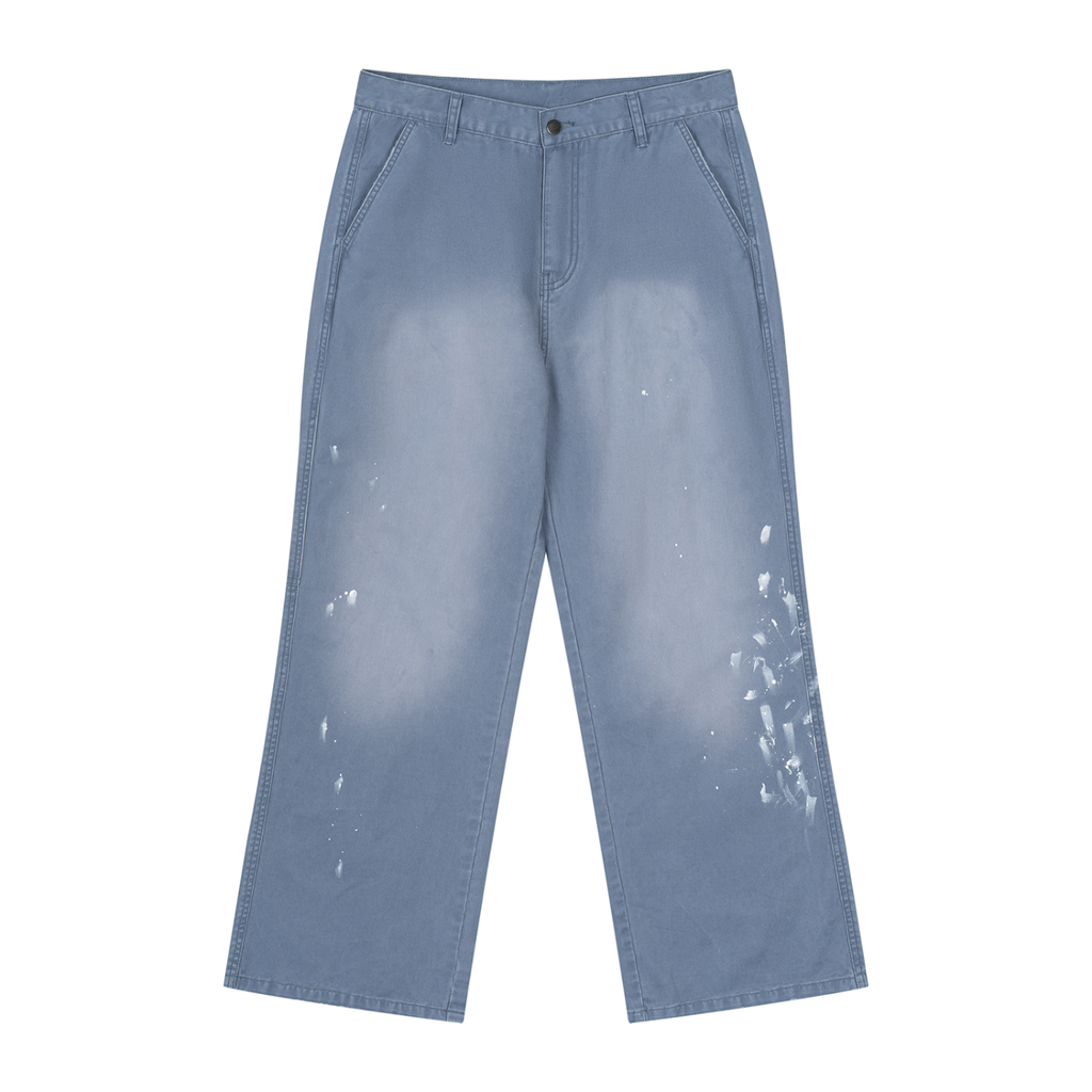 Men's Vintage Wash Splatter Denim Jeans