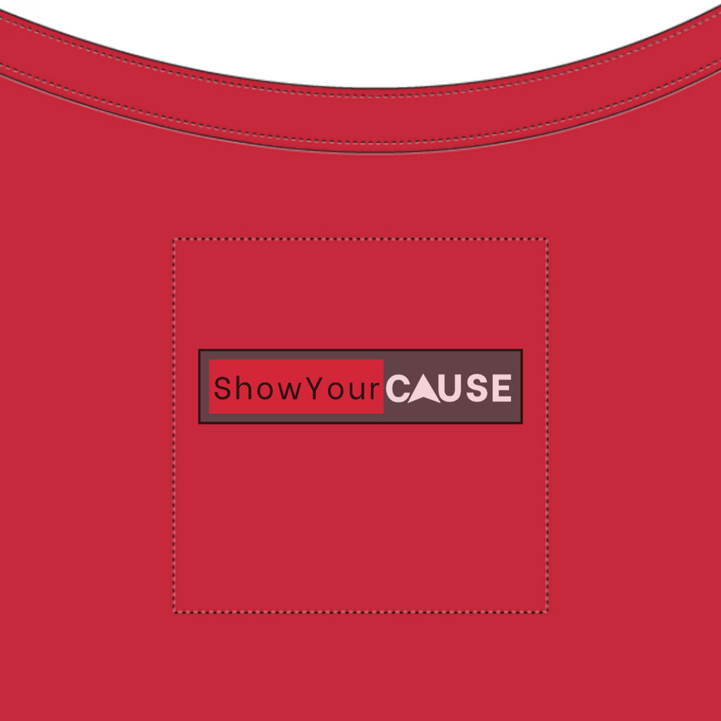 Red shirt with 'Show Your Cause' logo on a red background