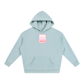 A light blue pullover hoodie with a pink and white 'XOXO' graphic on the chest, displayed flat against a solid white background.
Light Blue hoodie featuring a vintage-inspired XOXO postage stamp graphic centered on the chest, symbolizing affection, love, and heartfelt connection.