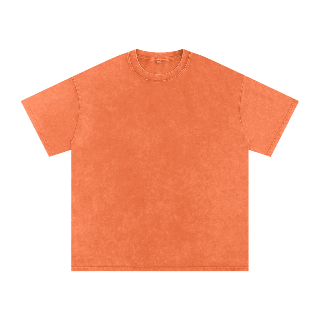 Orange t-shirt with a logo on a white background