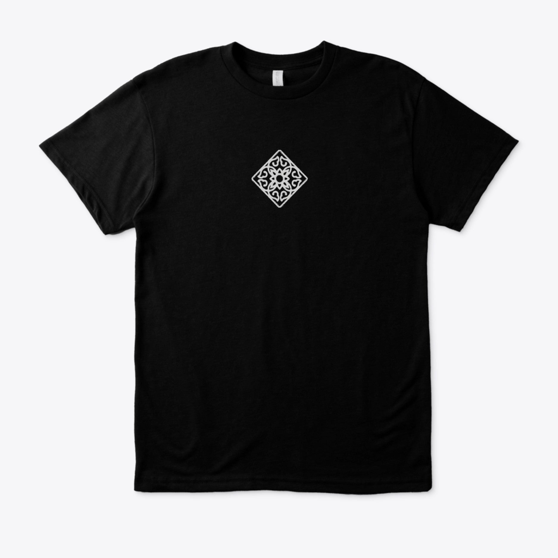 Black t-shirt with 'knee surgeries.' text on a white background
Black t-shirt front white geometric diamond motif, Moroccan-inspired design, ShowYourIdentity collection, heritage streetwear, minimalist fashion, cultural pride apparel.
“Pride in every line.”

“ShowYourIdentity, show your roots.”

“Moroccan heritage, modern style.”

“Tradition meets streetwear.”