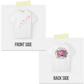 White t-shirt with colorful designs on front and back, labeled 'Front Side' and 'Back Side'.
Love Heart Butterfly T-Shirt
- “Love is simple. Love is everything.”
- “Butterflies, stars, and love eternal.”
- “Just love — no rules, no limits.”
- “Wear love. Share love. Be love.”